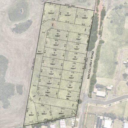 Plan of proposed subdivision on MacGillivray Rd in Peterborough. Picture: Swanson Surveying