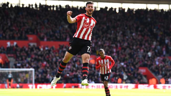 And boy, did Long celebrate his goal that helped Southampton stay in the top flight for another season. Picture: Getty Images