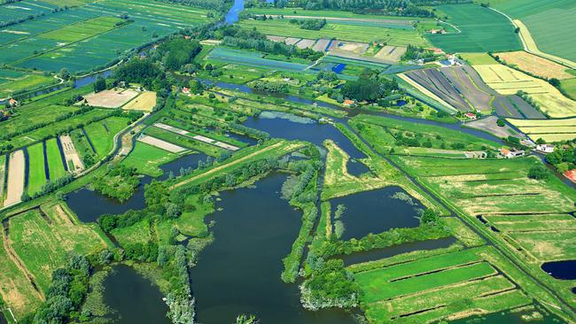 The fertile pastures and waterways pf the Audomarois marshlands.