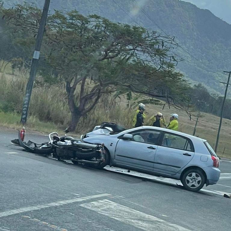 A motorbike rider has been seriously injured in a crash with a car at Yalboroo on Saturday, September 16.