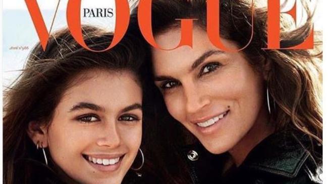 Cindy Crawford and her daughter Gaia on cover of Vogue Paris in April this year.