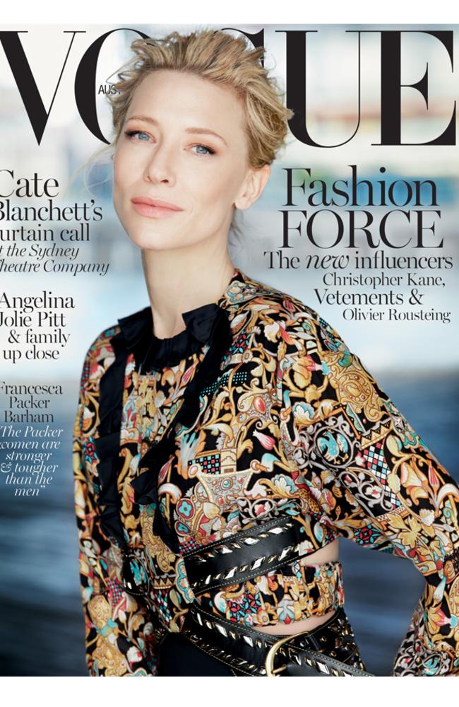 Cate Blanchett on the cover of Vogue Australia’s December issue.