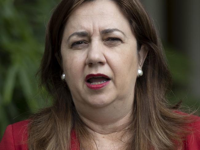 BRISBANE AUSTRALIA - NewsWire Photos DECEMBER 3, 2021: Queensland Premier Annastacia Palaszczuk addresses the media at a press conference at Parliament House. NewsWire / Sarah Marshall