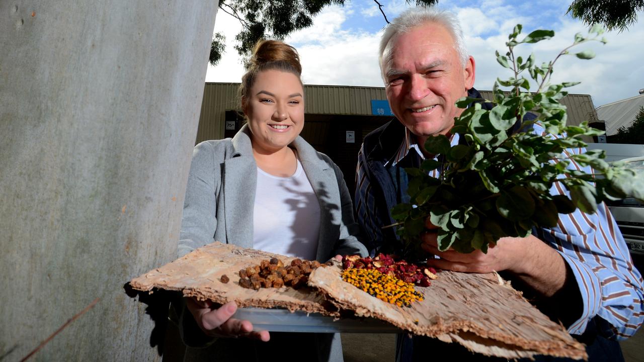 Andrew Fielke, right, runs the Creative Native Foods company. Picture: Sam Wundke