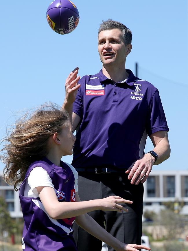 The new Dockers coach with daughter Ava.