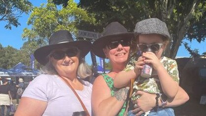 Michelle, Ren and Hendrix, 4, at the Sunshine Coast Agricultural Show 2023.