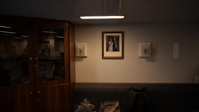 Protocol on all naval vessels still has the queen’s portrait in situ. Picture: (A)manda Parkinson