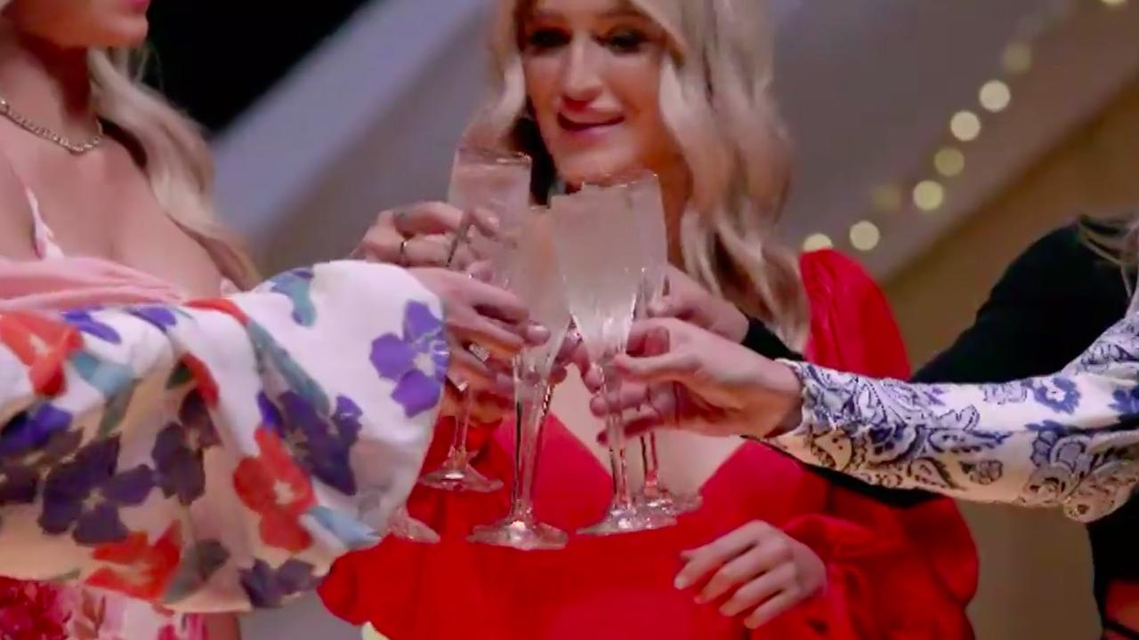 Conspiracy theory: Steph stole the tacky red champagne flutes when she fled the mansion.