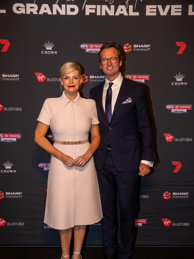 Rebecca Maddern and Hamish McLachlan AFL Grand Final lunch held at Crown Casino Palladium. Picture: Jason Edwards