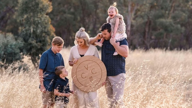 A family affair: Teagan is pictured here with Ethan and children Jacob, Cruz and Jazmin several years ago. Picture: Supplied