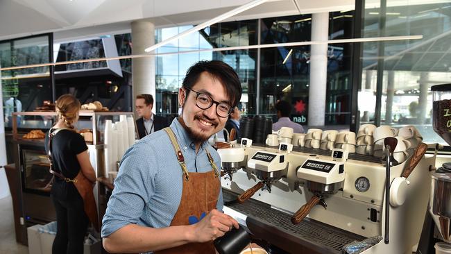 Max Li at the Tukk & Co Coffee Shop in Docklands in 2015. Picture: Ellen Smith