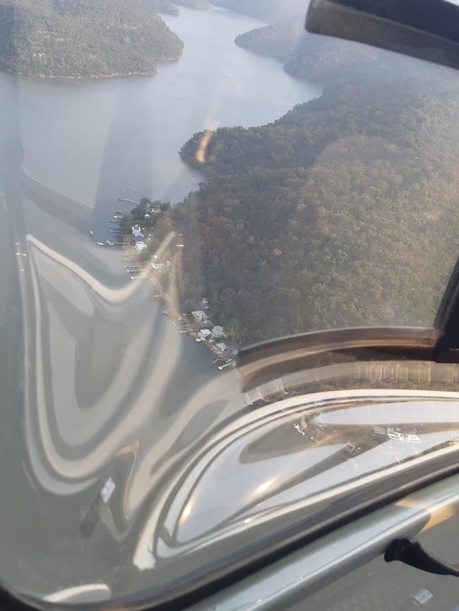 View from the helicopter which transported Australia Walkabout Wildlife Park's wombats down to Featherdale Wildlife Park in Sydney. Picture: Australia Walkabout Wildlife Park