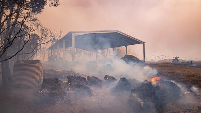 This farm was destroyed in the blaze. Picture: Jason Edwards