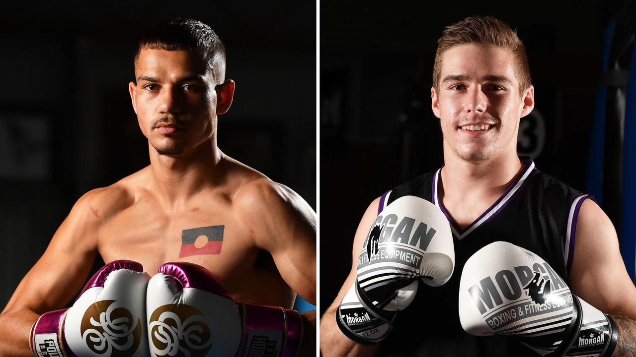 HBC boxing talents Dana Coolwell and Bryce Schafer. Picture: Patrick Woods.