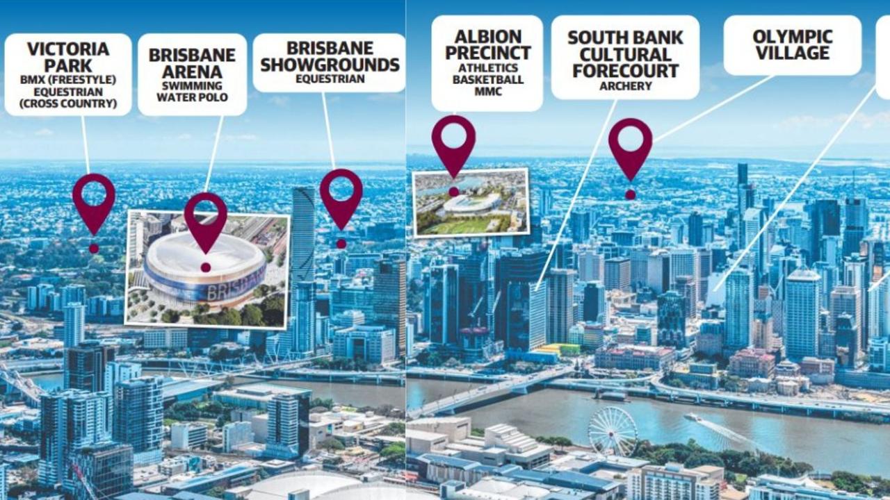 Some of the potential Brisbane Olympics venues. Photo: Courier Mail