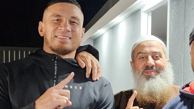 A picture posted by sheikh Kamal Abu Mariam, right, in April 2023 alongside former All Blacks star Sonny Bill Williams. Picture: Facebook