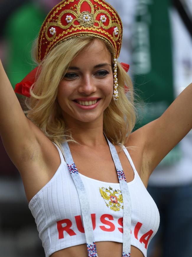 An attractive Russian fan. Picture: KCS Presse/MEGA