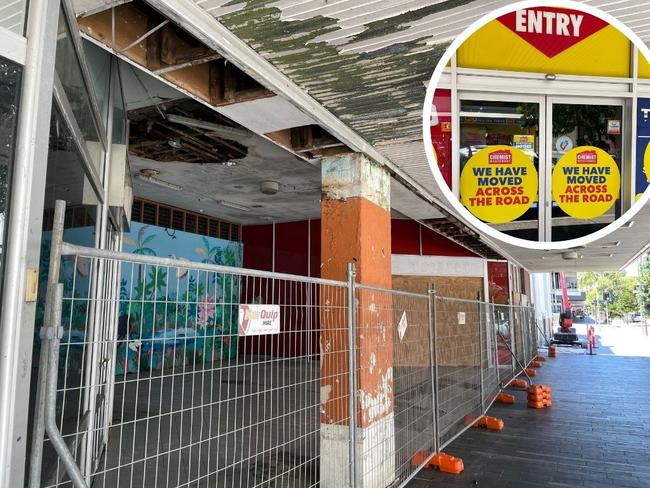 The future of former Dimmeys Arcade in the Townsville CBD still remains unclear, as its appearance continues to deteriorate after the recent flooding event. Picture: Leighton Smith.