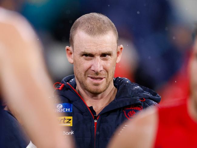 A former Demons president has called for Simon Goodwin to be sacked from Melbourne’s coaching job. Picture: Dylan Burns/AFL Photos via Getty Images.