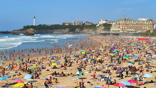 The Grande Plage or Main beach in Biarritz, France, is crowded but free. Picture: iStock