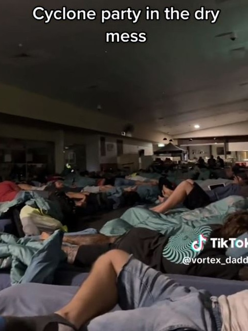 Workers slept on blow up mattresses on the floor. Picture: TikTok