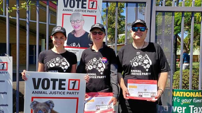 Tweed's Animal Justice Party candidate Susie Hearder (centre) with supporters. Picture: Rick Koenig