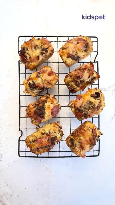 Mini barbecue meat lovers pizza loaves
