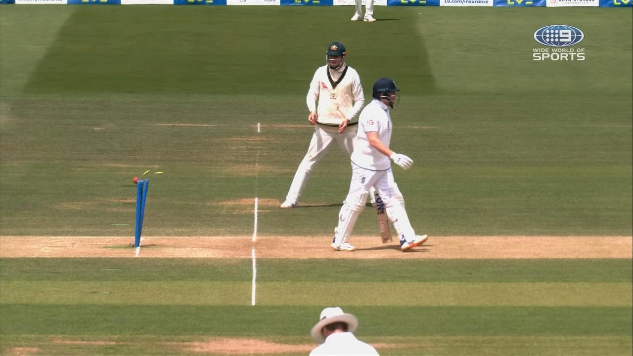 F around, find out? Alex Carey understands why people think his loss of form relates to the Jonny Bairstow dismissal. Picture: Channel 9