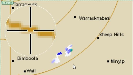 The BOM's Rainbow radar picked up false rainfall over the Murra Warra wind farm on Monday morning, a situation farmers fear will get worse as more turbines are built.