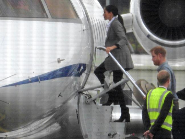 Harry and Meghan were criticised in the northern summer for using private jets. Picture: John Grainger