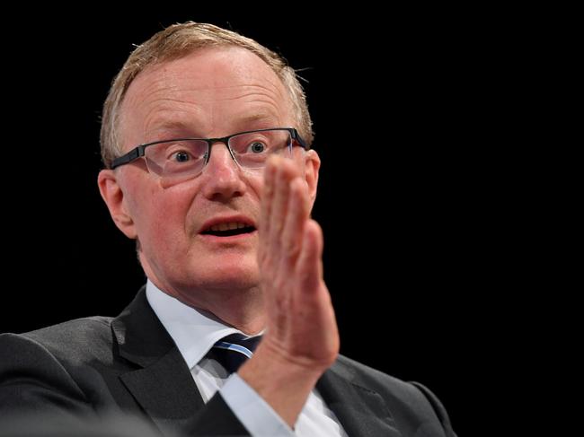 The Governor of the RBA Dr Philip Lowe gives a speech in Brisbane today. Picture: Darren England/AAP