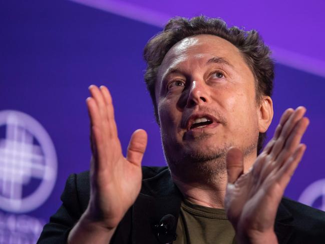 BEVERLY HILLS, CALIFORNIA - MAY 6: Elon Musk, co-founder of Tesla and SpaceX and owner of X Holdings Corp., speaks at the Milken Institute's Global Conference at the Beverly Hilton Hotel,on May 6, 2024 in Beverly Hills, California. The 27th annual global conference explores various topics, from the rise of generative AI to electric vehicle trends and features participants, soccer star David Beckham and actor Ashton Kutcher.   Apu Gomes/Getty Images/AFP (Photo by Apu Gomes / GETTY IMAGES NORTH AMERICA / Getty Images via AFP)