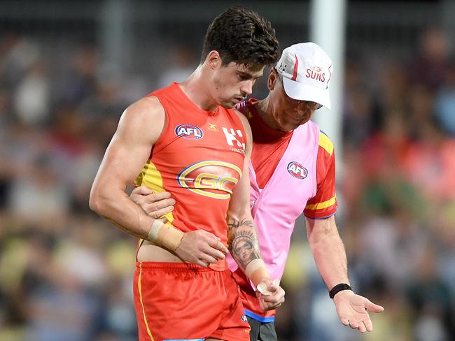 Alex Sexton was courageous, but it’s left him with a concussion worry. Picture: AAP