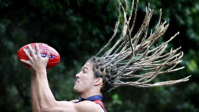 Sam Lowson who is a Coburg VFL footballer who is cutting his dreadlocks off for mental health awareness. He is an AFL draft aspirant who has gone through drug issues but has been clean for three years and is playing amazing VFL footy.  Picture: David Caird