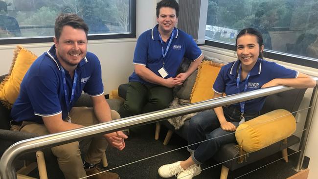 Matt Vianello, Lachlan Holden and Natasha Moy were 2020-2021 summer interns at Inovor Technologies. All are University of Adelaide students. Vianello and Holden now work part-time wat the company while Moy has secured a job as a communicator at the Australian Space Agency’s new Space Discovery Centre.