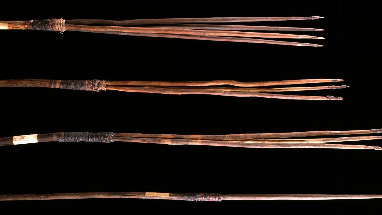 Four Aboriginal spears, taken by Lieutenant James Cook and crew in 1770 from Kamay (Botany Bay), are to be repatriated back to Country. Trinity College Cambridge in the United Kingdom has agreed to permanently return the four spears to the La Perouse Aboriginal community. Picture: supplied