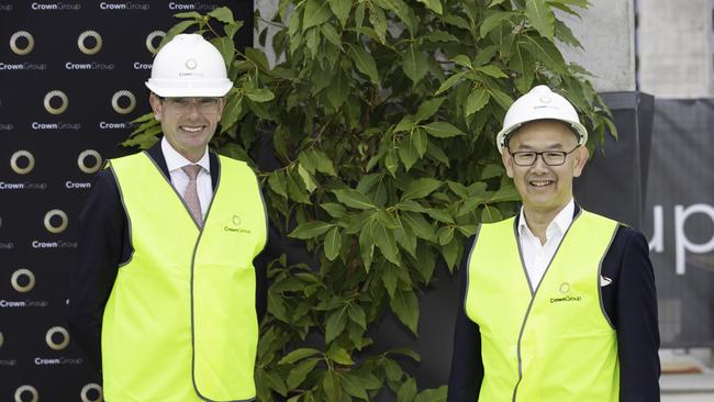 NSW Treasurer Dominic Perrottet with Crown Group founder Iwan Sunito.