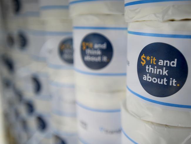 SYDNEY, AUSTRALIA - NCA NewsWire Photos SEPTEMBER, 30, 2020: Toilet rolls containing money in a vault as part of the TransferWise Australia promotion at Circular Quay in Sydney. Picture: NCA NewsWire/Joel Carrett