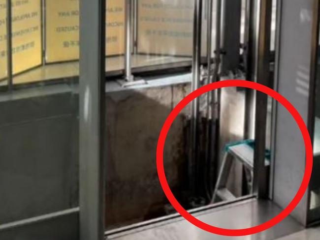 The man was found at the shaft of the lift.