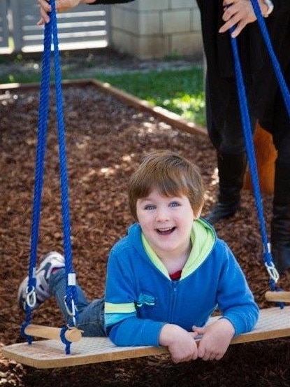 A child using the sensory swing at Shaping Outcomes, funded with a grant from Northern Rivers Community Foundation. Photo: Supplied