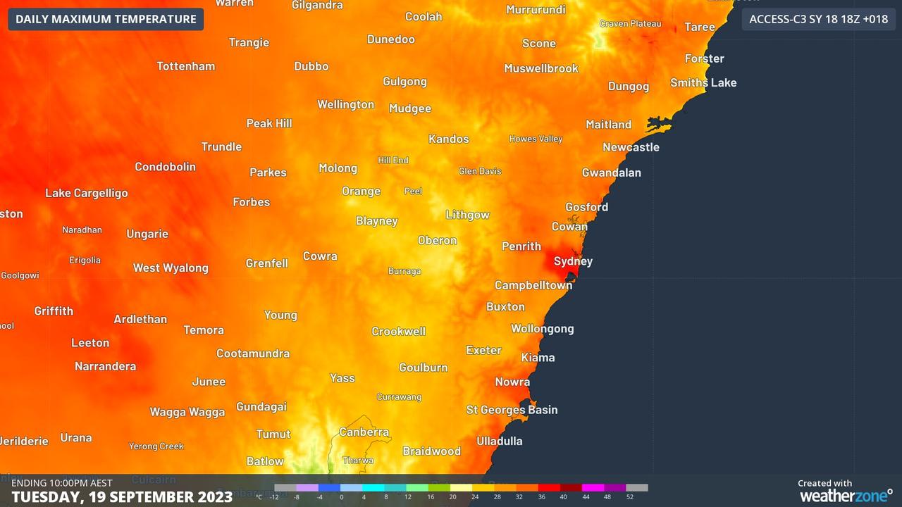 Sydney has sweltered through record-breaking September heat. Picture: Weatherzone.