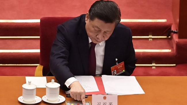 Xi Jinping votes on Hong Kong’s electoral system. Picture: AFP