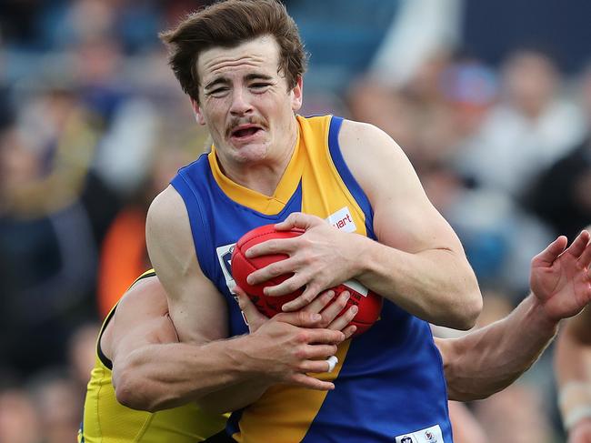 VFL Grand Final. 22/09/2019. Richmond vs Williamstown at Ikon Park, Carlton.  tom Mundy tackled 4th quarter     . Pic: Michael Klein.