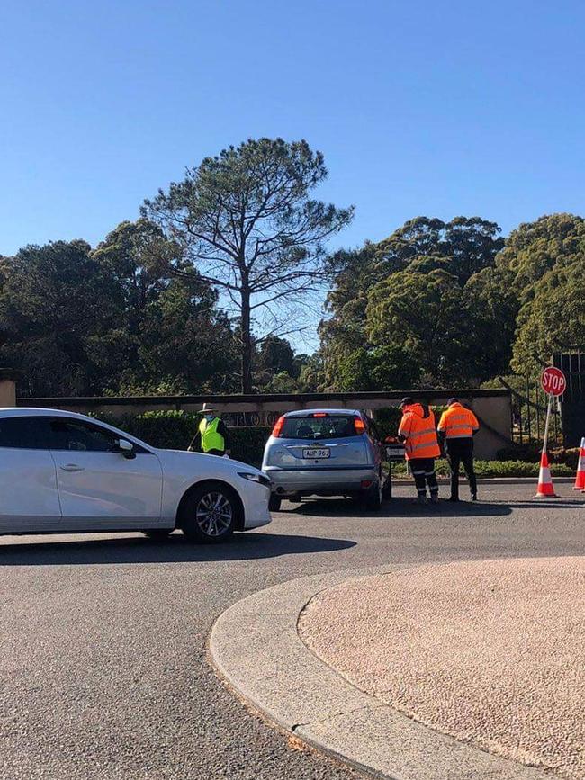 Police and security are actively patrolling Rookwood cemetery, issuing fines to anyone found to be in breach of the public health orders. Picture: Supplied