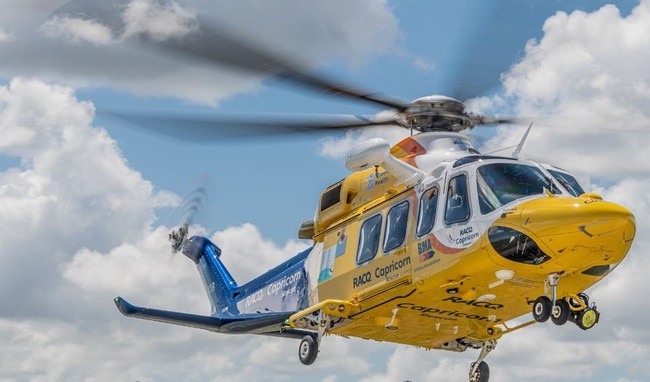 A male passenger who had suffered a suspected stroke was winched from the cruise liner Pacific Encounter off the Central Queensland coast on Wednesday, October 5, 2022. Photos: RACQ CapRescue.