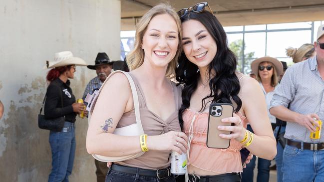 Mount Isa Rodeo 2024 - Sasha Biddle and Jamaya Sier at the Mount Isa Rodeo. Picture by Luke Marsden. - Photo Supplied