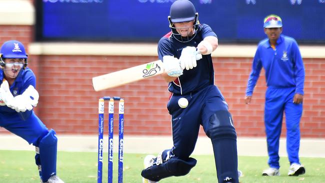 TSS batsman Jaxson Davies GPS First XI cricket between TSS and ACGS Saturday February 1, 2025. Picture, John Gass