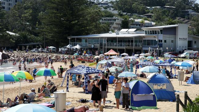 Crowds flocked to Avoca Beach. Picture: AAP