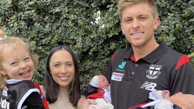 Seb and Marnie Ross, with daughter Charlotte and twin sons Vinny and Henley.