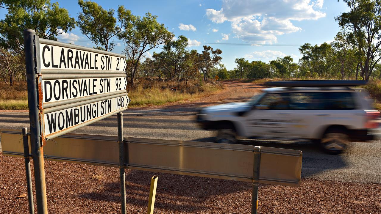 Claravale Station, Dorisvale Station, and Wombungin Station turn off on the Stuart Highway approximately 90km north of Katherine.